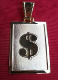 Placa Grande $ CIFRÃO Folheado a Ouro 18k