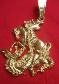 Grande São Jorge Folheado a Ouro 18k