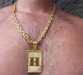 Cadeado Placa Deitado ll 9 mm Folheado Ouro 18k
